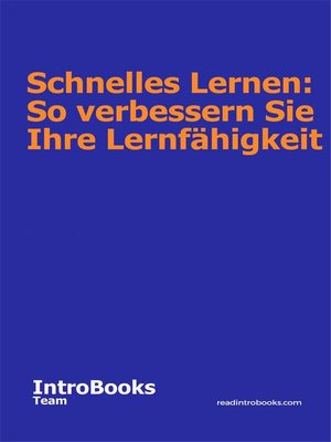 cover image of Schnelles Lernen